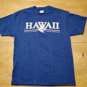 Hawaii Tee Shirt Men's Size L Navy Blue Vintage Single Stitch Proud Heritage